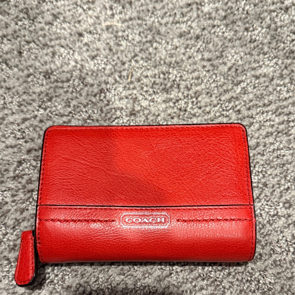 Coach Vibrant Red Leather Wallet